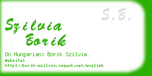 szilvia borik business card